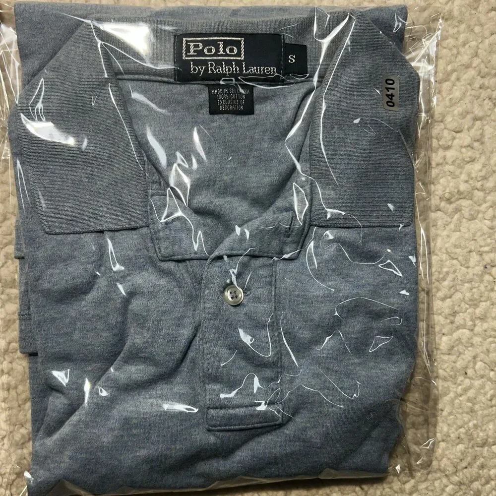 Polo Ralph Lauren Men Shirt Size S Light Blue Heather Cotton Short Sleeve Polo